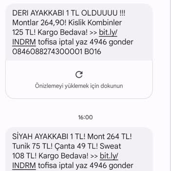Tofisa İsteğimiz Dışında Gönderilen Mesajlar