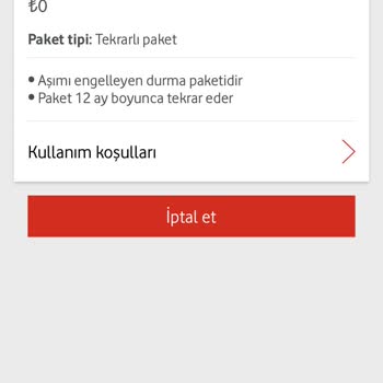 Vodafone Ücretsiz Ek Paketten Ücret Alınması