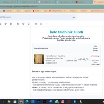 Tiamob A101 Sitesi Üzerinden Yapılan Gardırop Siparişi Hakkında Sorunlar