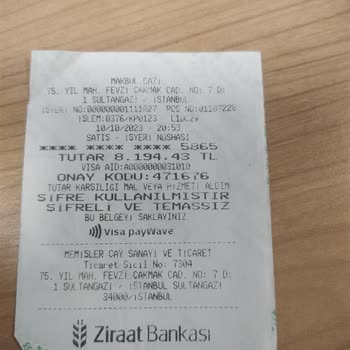 Makbul Kartımdan 8194 TL Çekildi.