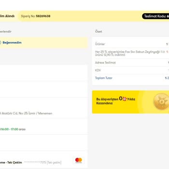 Cepte Şok Teslim Edilemeyen Ürün