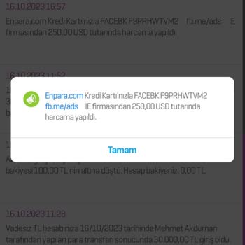 Facebook Bilgim Dışında Facebook Harcaması