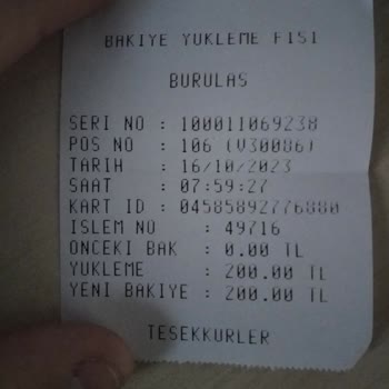 BURULAŞ Abonman Kartına Yanlış Para Yüklendi