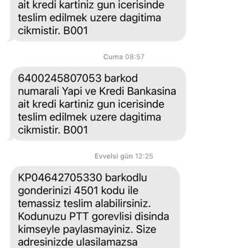 PTT Kargo Tarafından Dağıtıma Çıkan Kartım Teslim Edilmiyor