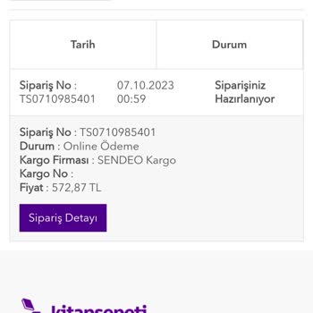 Kitapsepeti.com Gönderimi Yapılmayan Siparişler