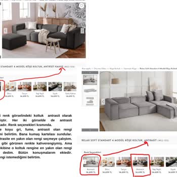 Vivense Koltuklar Görseldeki Renk Gelmedi. Değişim Talebim İptal Edildi.!