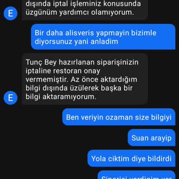 GetirYemek Getir Siparişimi İptal Etmedi