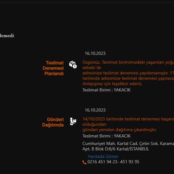 MNG Yakacık Şubesi Kargo Getirmiyor