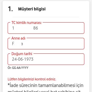 Vodafone 47,30 TL Bakiyemi İade Etmiyor
