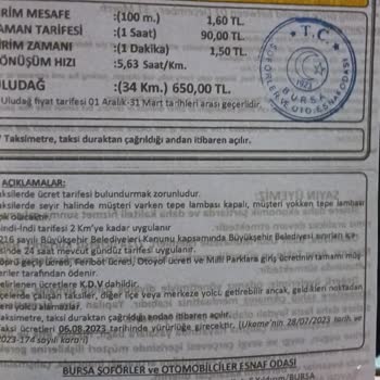 Taksiciler Odası Benden Talep Edilen Ücret