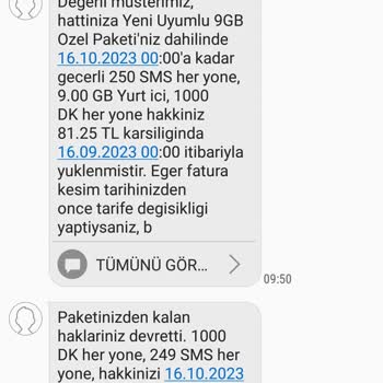 Vodafone Tarife Değişikliği Problemi