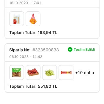 Migros Sanal Market Sipariş İptali
