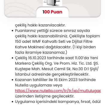 Nutella Çekiliş Günü Değiştirilmesi Ve Olmayan Şartlar Eklenmesi