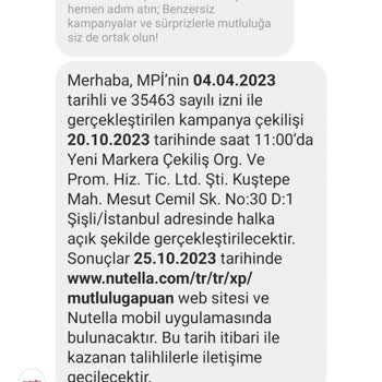 Nutella Çekiliş Günü Değiştirilmesi Ve Olmayan Şartlar Eklenmesi