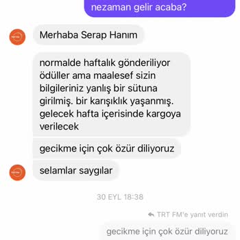 TRT FM Kazandığım Nostaljik Radyomu Göndermedi