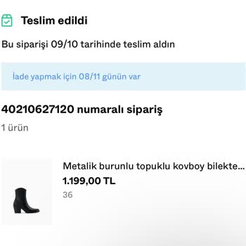 Bershka Ürün Teslim Edilmemesine Rağmen Teslim Edildi Gözüküyor