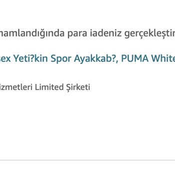 Amazon Puma Katalog Hatası Ürünün İade Reddi
