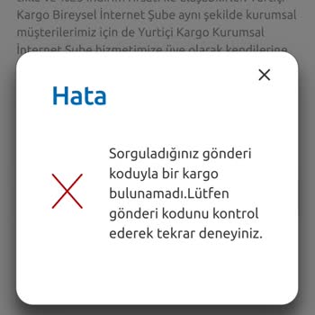 Yurtiçi Kargomun Olmadığını Söylüyor