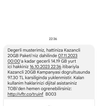 Vodafone Ek Paket İptali