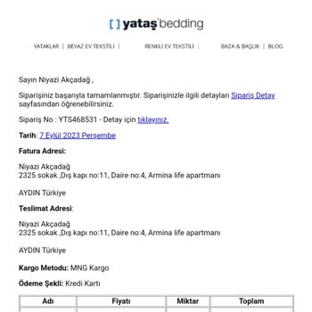 Yataş Ürünün Teslim Edilmemesi