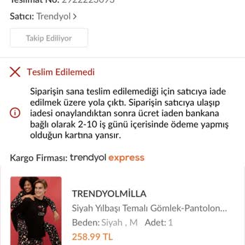 Trendyol Kargom Kendi Kendine İade Ediliyor