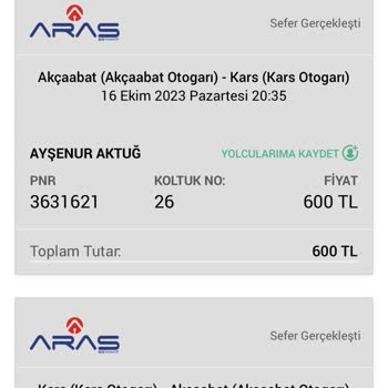 Aras Turizm Otobüsün Geldiği Bildirilmeden Gitti