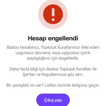 Badoo.com Haksız Hesap Engeli
