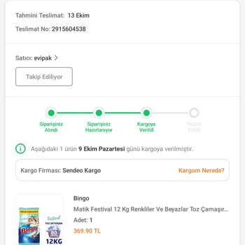 Trendyol Evipak Ulaşmayan Kargo