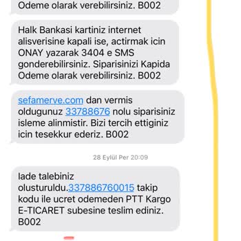 Sefamerve Para İadesi Yapılmaması
