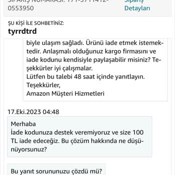 Amazondan Alınan Ürün Kalitesizliği Ve İade Edilememesi