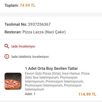 Trendyol Yemek Siparişim Başkasına Teslim Edildi