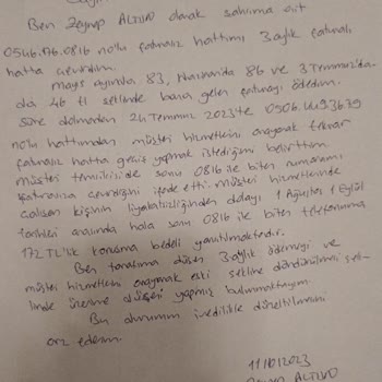 Vodafone Müşteri Temsilcisinin İhmali