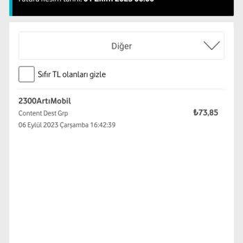 Vodafone Fazla Fatura Kesimi