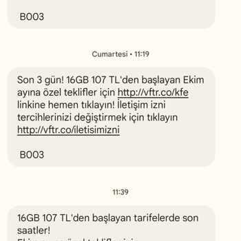 Vodafone.net Kampanyaları Hakkında Sorun Yaşıyorum