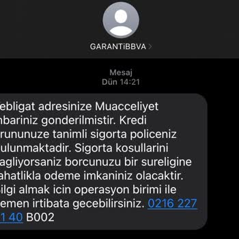Garanti BBVA Garanti Muacceliyet İhbarı