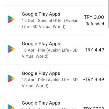 Google Play Para İade Olmadı