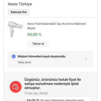 Hepsiburada Ürünüm İptal Ediliyor Sürekli