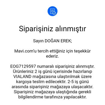 Mavi Siparişim Yaklaşık 1 Haftadır Hazırlanmadı