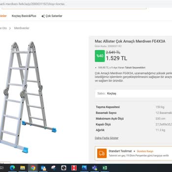 Koçtaş'tan Alınan Ürünün Fahiş Fiyat İndirimi Mağduriyeti