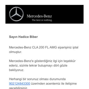 Mercedes Kapora İadesi Yapmıyor