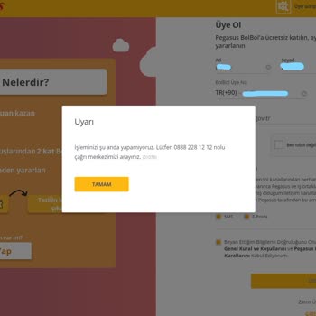 Pegasus Üyelik Giriş Yapılamıyor