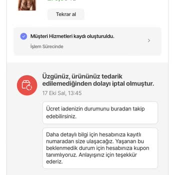 Hepsiburada- 13 Gün Sonra Sipariş İptali