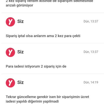 Yemeksepeti Online Ödeme Şikayeti
