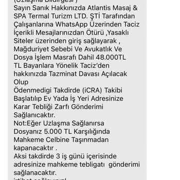 Atlantis Masaj Salonu Şantaj Ve İftira
