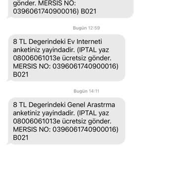 Anket Cepte İzinsiz Mesaj