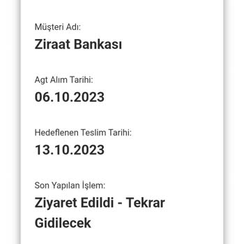 AGT Kurye (aynigunteslim.com) Kartımı Teslim Etmedi