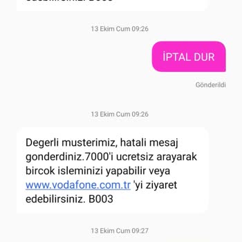 Vodafone Tarife Durma Özelliği