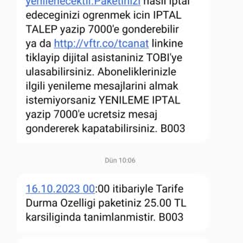 Vodafone Tarife Durma Özelliği