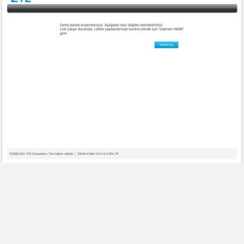 Zte Modem Bağlantı Başarısız ve İnternet Kopuk