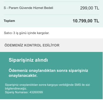 Sahibinden Telefon Siparişiyle İlgili Sorun